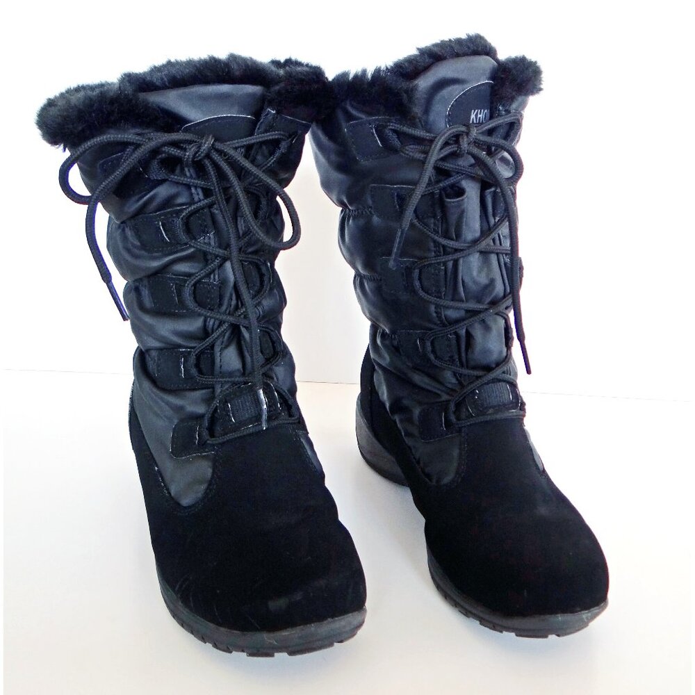 KHOMBU Anne Waterproof Boots Black Size 7 M Women's Winter / Snow Boots